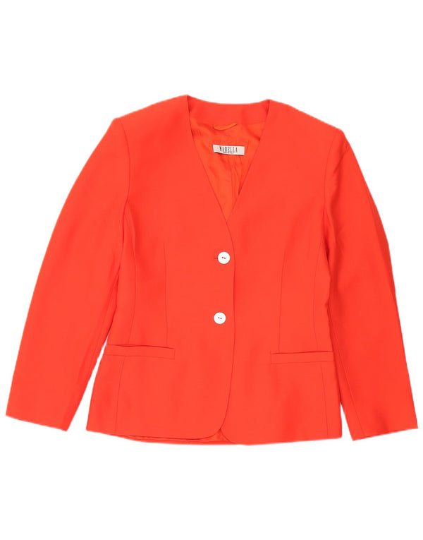 Marella Dame 2 Button Blazer Jacket UK 16 Large Orange Virgin Wool