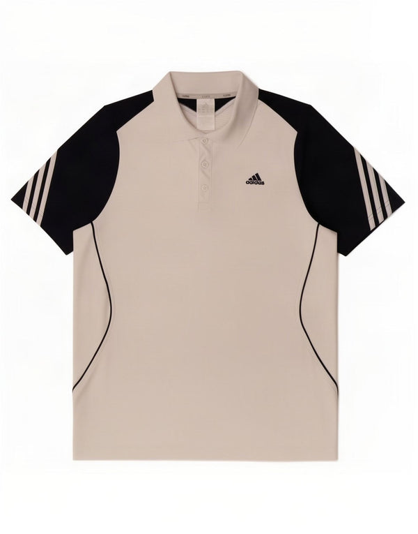 Adidas Herre Clima 365 Polo Shirt Medium White Colourblock Polyester
