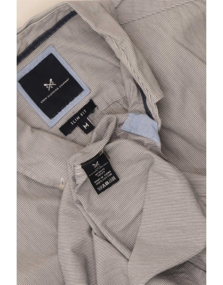 Besætningstøj Herre Slim Fit skjorte Medium Grey Nålestribet bomuld