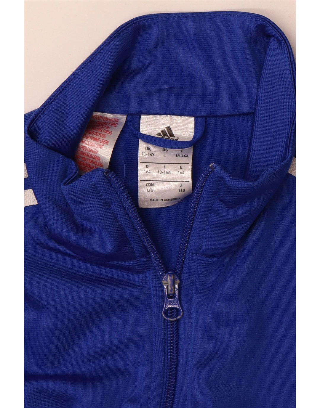 Adidas Drenge Træningsdragt Topjakke 13-14 År Blå Polyester