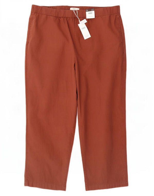 Marks & Spencer Kvinder Casual Bukser med høj talje UK 20 2XL W40 L26 Brun