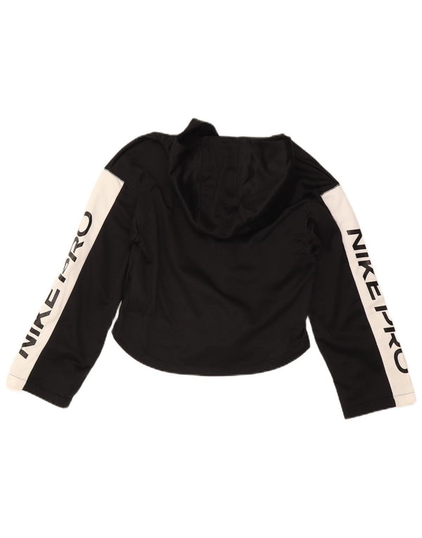 Nike Girls Graphic Crop Hoodie Jumper 12-13 år Stor sort farveblok