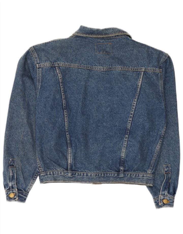 Vintage denimjakke til kvinder UK 14 Medium Blue Cotton
