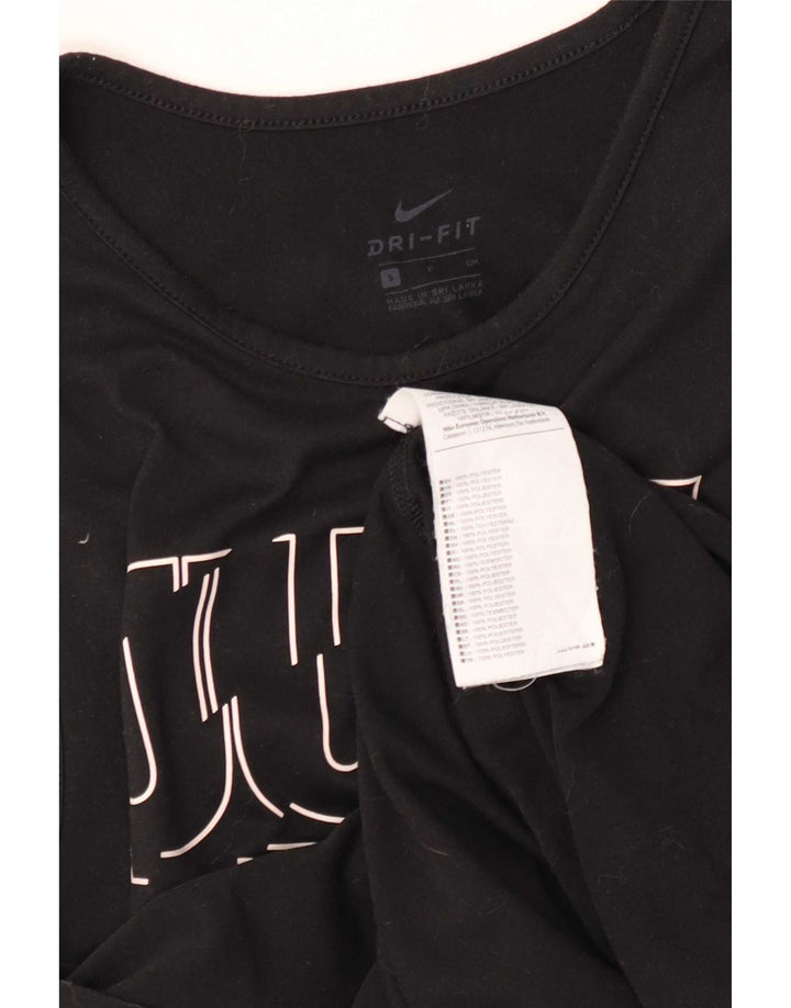 Nike Dame Dri Fit Grafisk Vest Top UK 10 Small Black Polyester