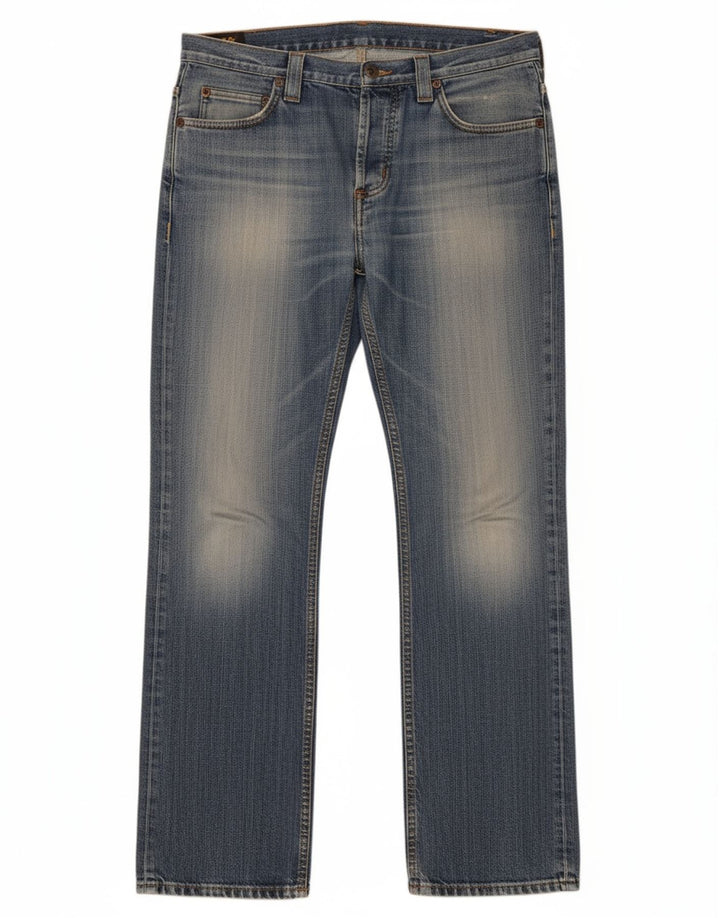 LEE Mens Knox Straight Jeans W33 L34 Blue Cotton