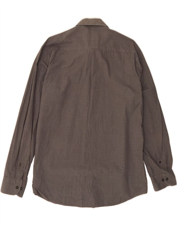 PIERRE CARDIN Mens Modern Fit Shirt Size 43 2XL Grey Gingham Cotton Vintage Pierre Cardin and Second-Hand Pierre Cardin from Messina Hembry 