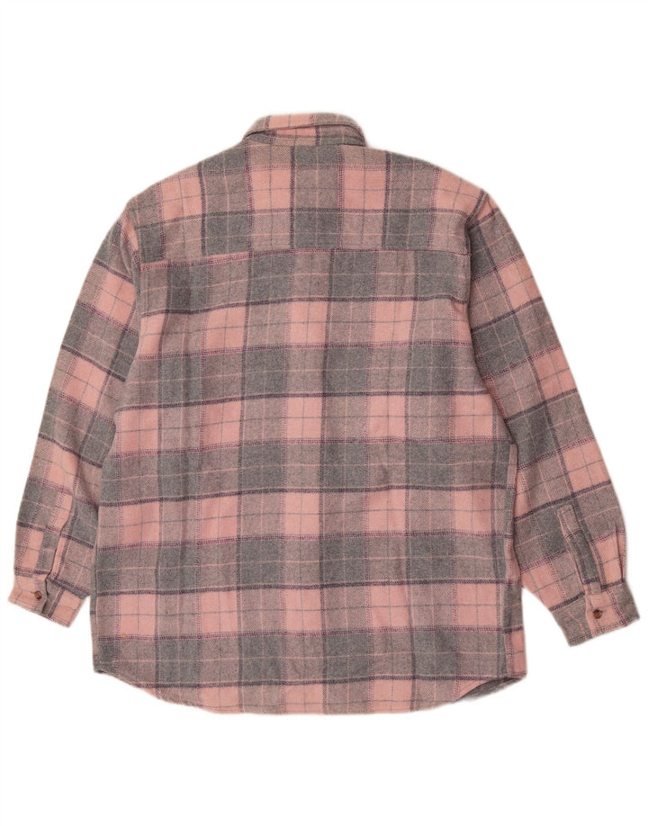 Invicta herre flannel skjorte stor pink ternet polyester