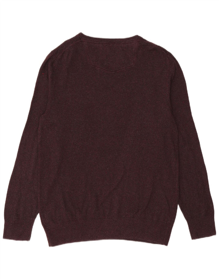 Fat Face Herre V-hals sweater Stor lilla bomuld