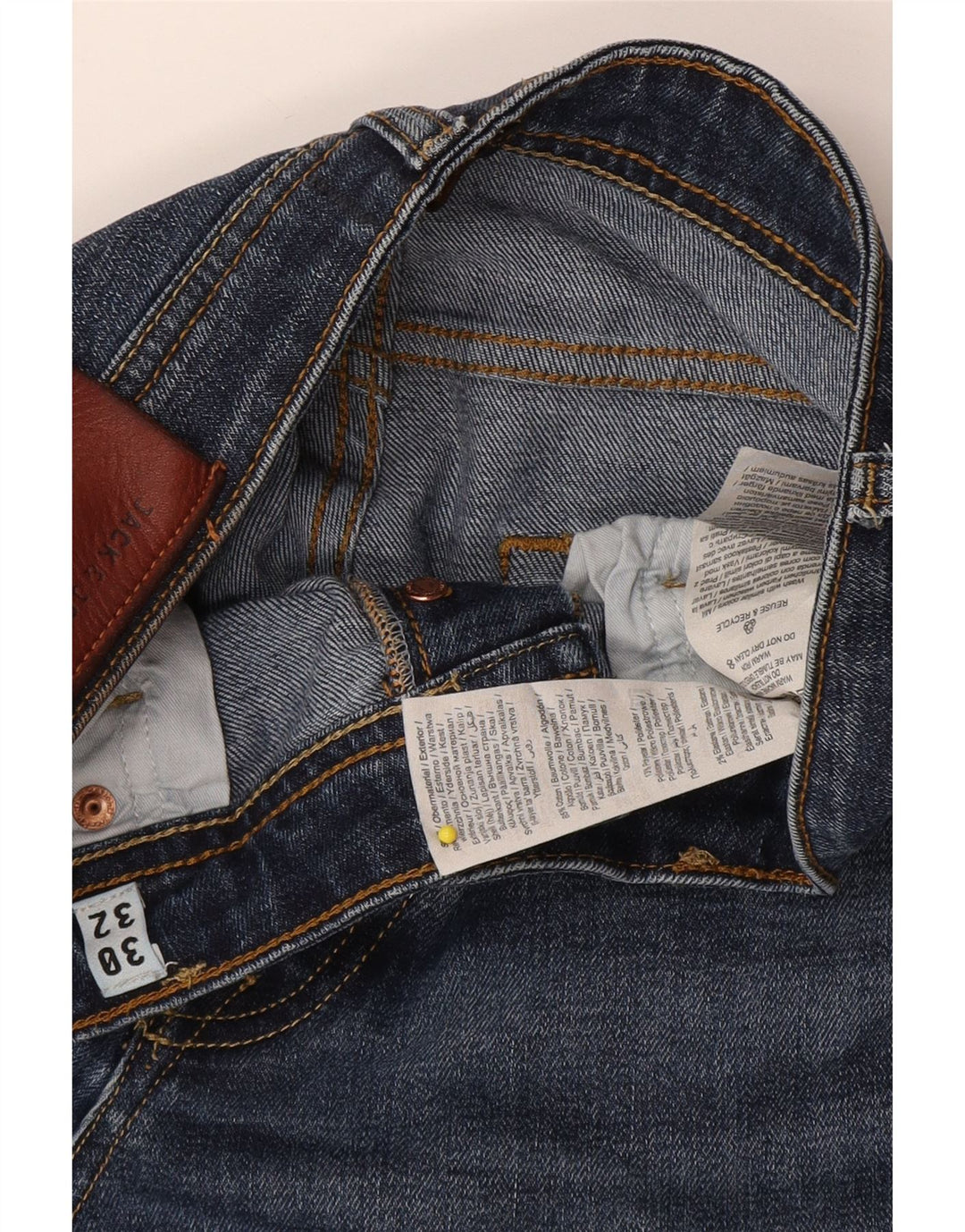 Jack & Jones Straight Jeans til mænd W30 L32 Blå Bomuld