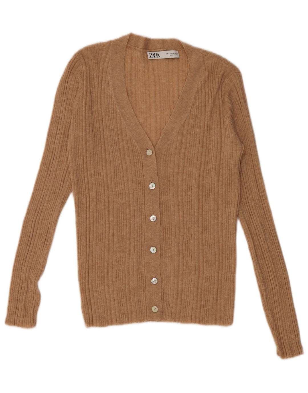 ZARA cardigan sweater til kvinder UK 10 Small Beige