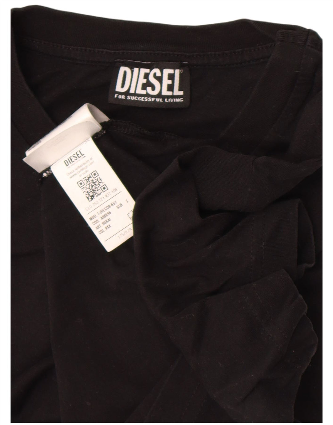 Diesel Herre grafisk T-shirt Top Lille sort bomuld