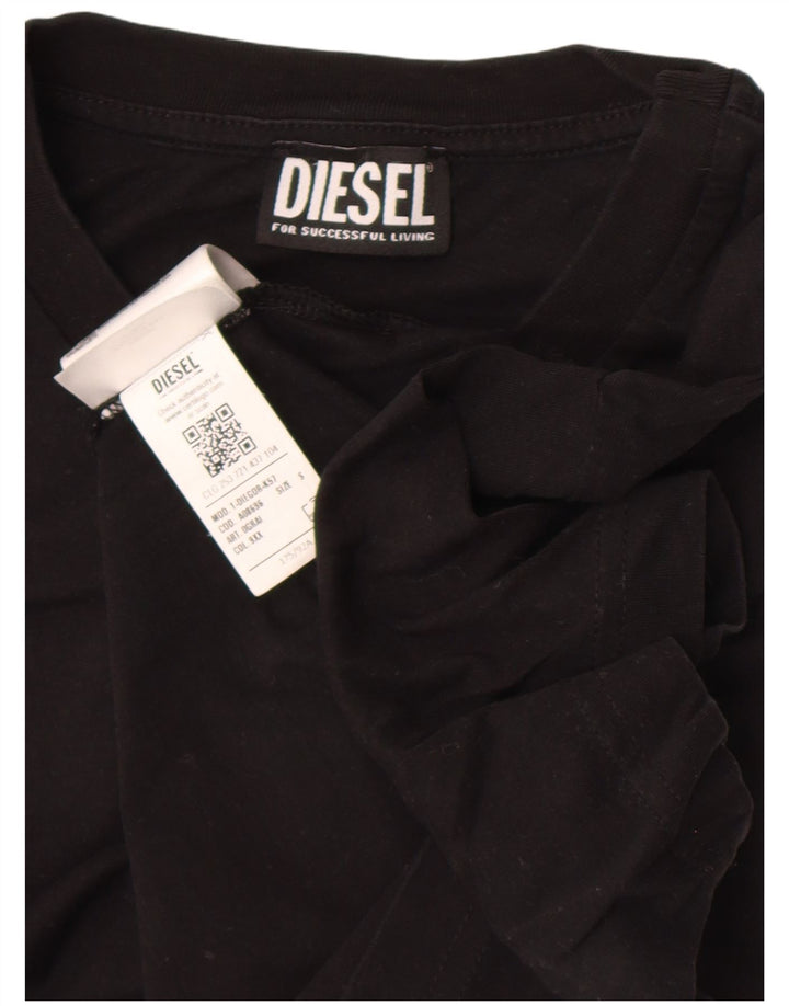 Diesel Herre grafisk T-shirt Top Lille sort bomuld