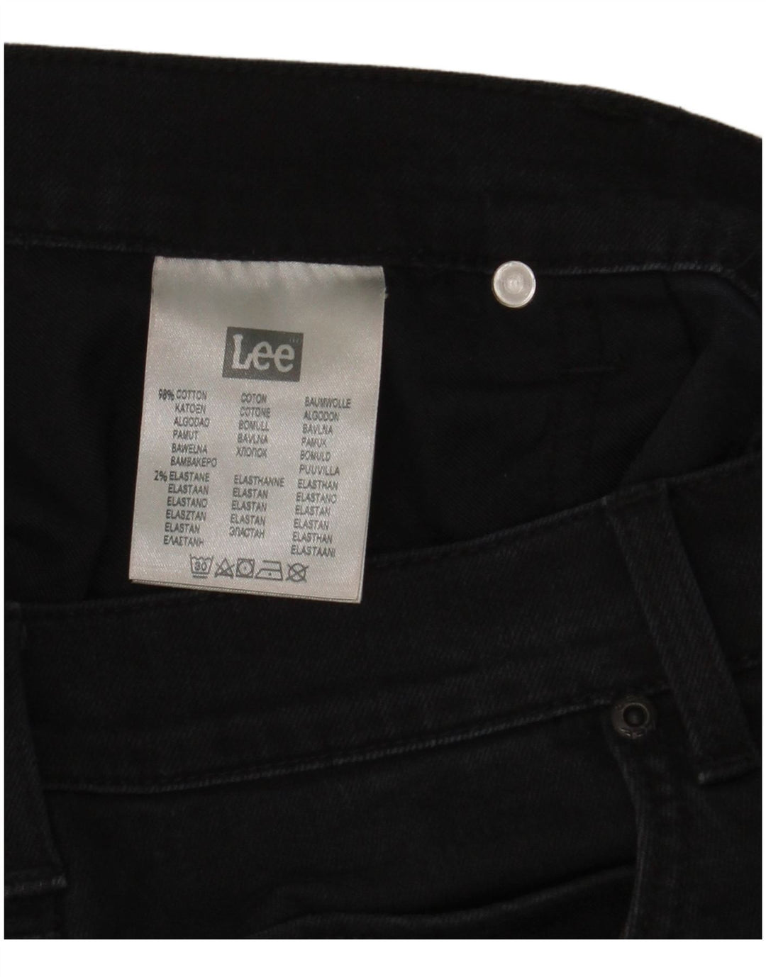 Lee Herre Rider Straight Jeans W36 L34 Sort Bomuld