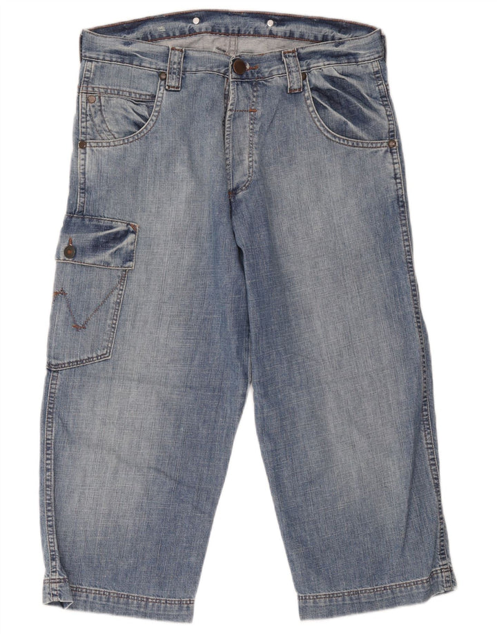 Wrangler Herre Denim Cargo Shorts W30 Medium Blue Bomuld