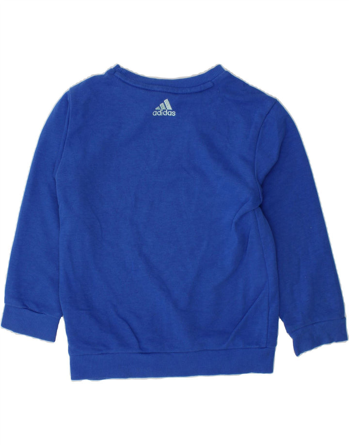 ADIDAS Boys Graphic Sweatshirt Jumper 3-4 Years Navy Blue Cotton Vintage Adidas and Second-Hand Adidas from Messina Hembry 