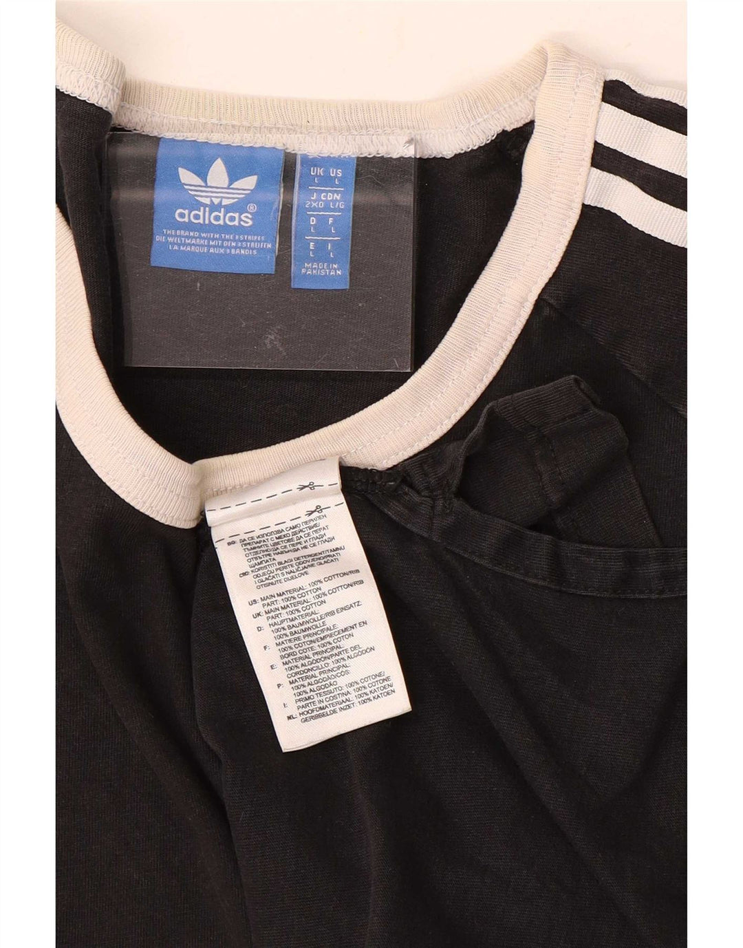 Adidas Herre Top Langærmet Stor Sort Colourblock Bomuld