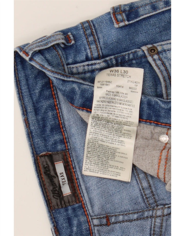 Wrangler Herre Texas Stretch Straight Jeans W36 L30 Blå Bomuld