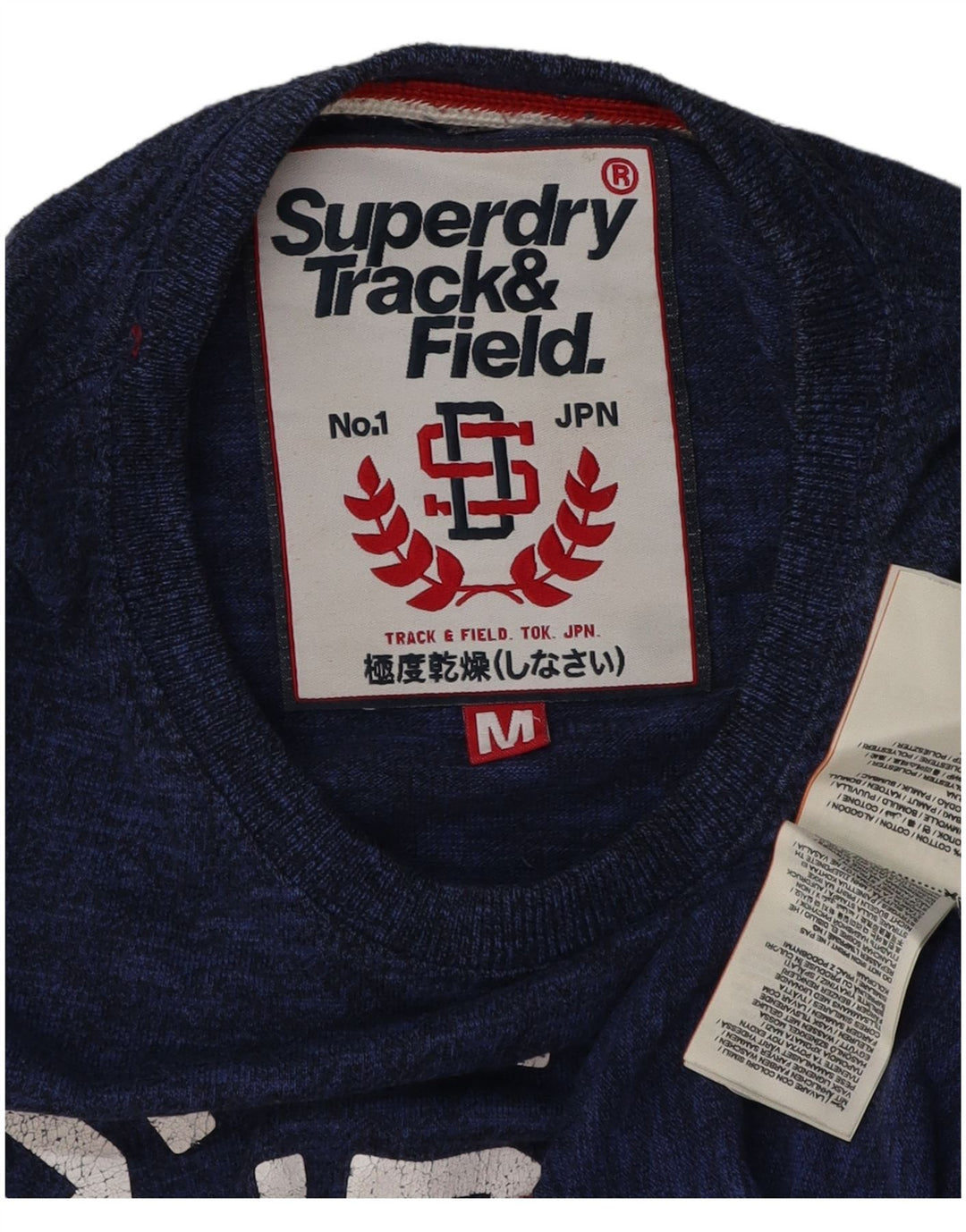 SUPERDRY Herre grafisk T-shirt top mellemblå bomuld