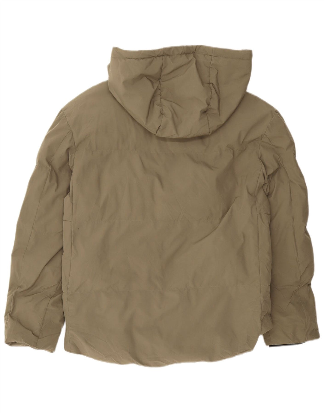Zara Herre hættepolstret jakke UK 38 Medium Khaki Polyester