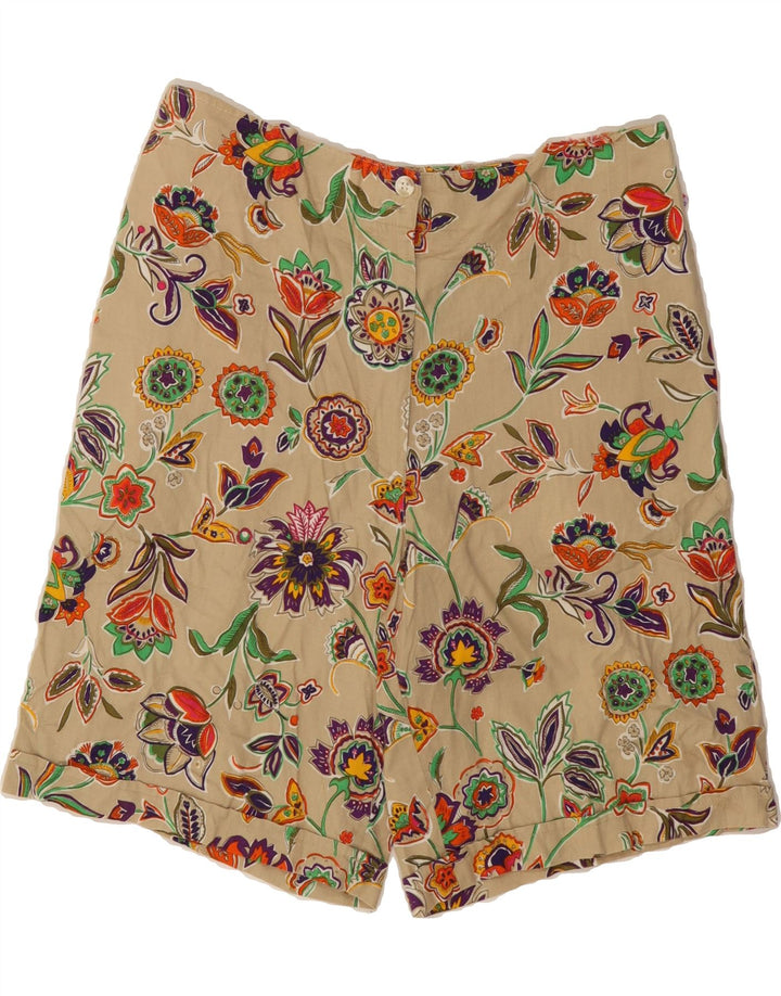 IZOD Womens Chino Shorts US 8 Medium W34 Beige Floral Cotton Vintage Izod and Second-Hand Izod from Messina Hembry 