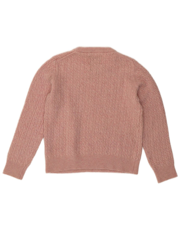 Jack Wills Dame Boat Neck Jumper Sweater UK 14 Large Pink Merino Wool
