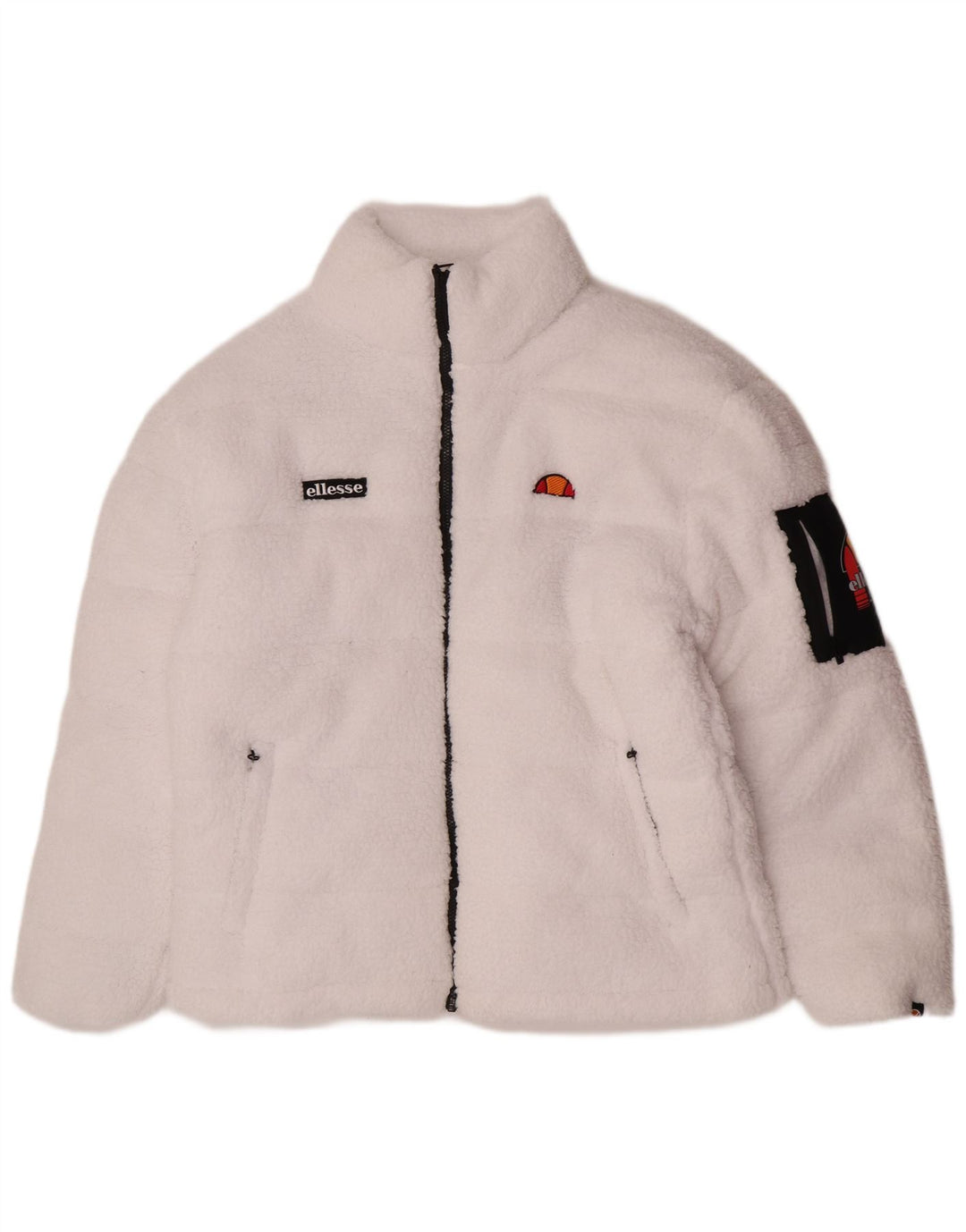 Ellesse Dame Fleece Polstret Jakke UK 14 Large White Polyester Sports