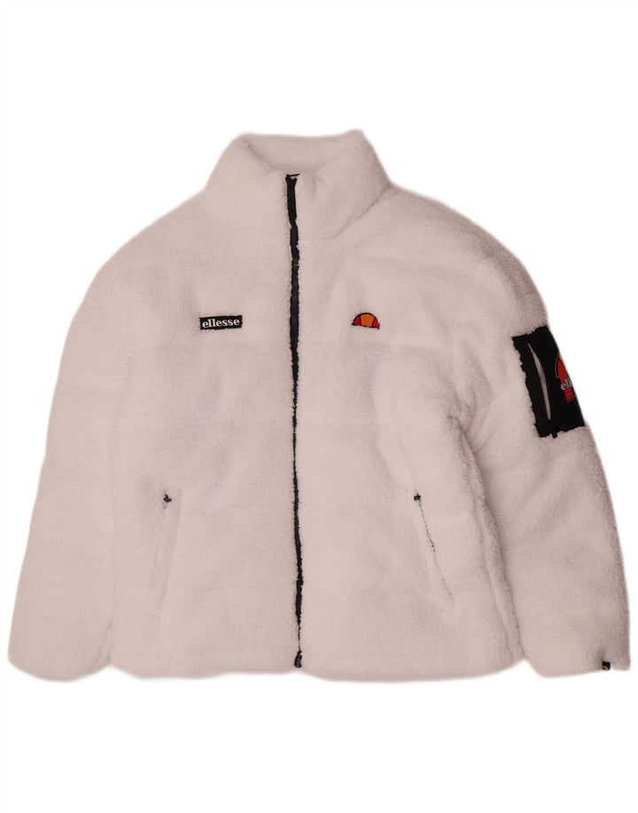 Ellesse Dame Fleece Polstret Jakke UK 14 Large White Polyester Sports
