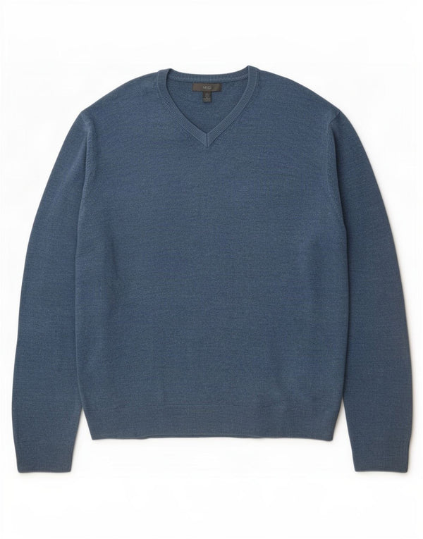 Marks & Spencer Herre V-hals sweater 3XL Blå Akryl