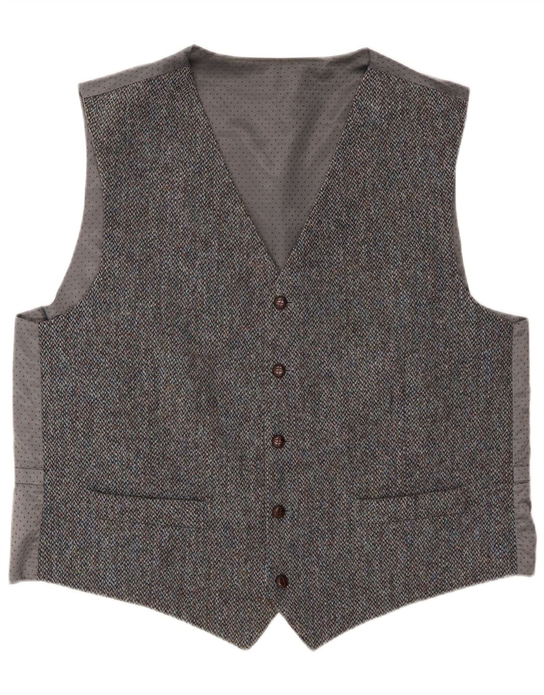 Harris Tweed Herrevest 2XL Grå Ny Uld