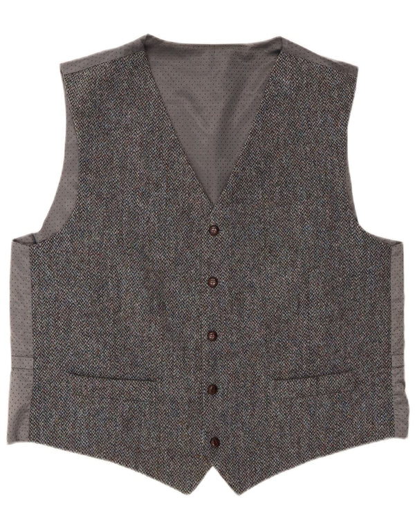 Harris Tweed Herrevest 2XL Grå Ny Uld