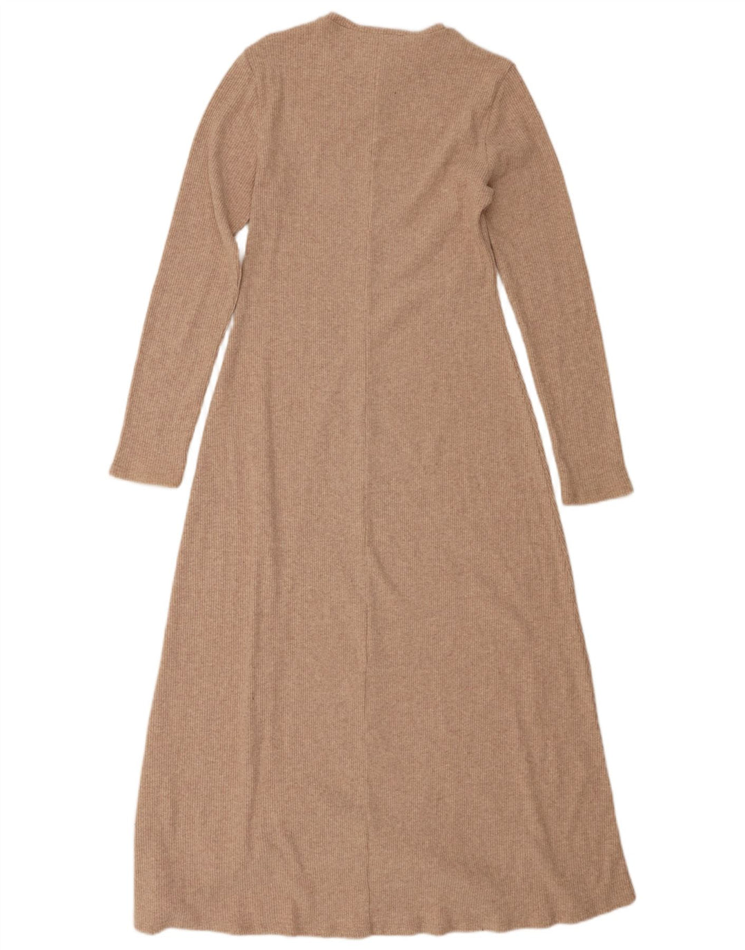 Zara Langærmet Maxikjole til kvinder UK 12 Medium Beige