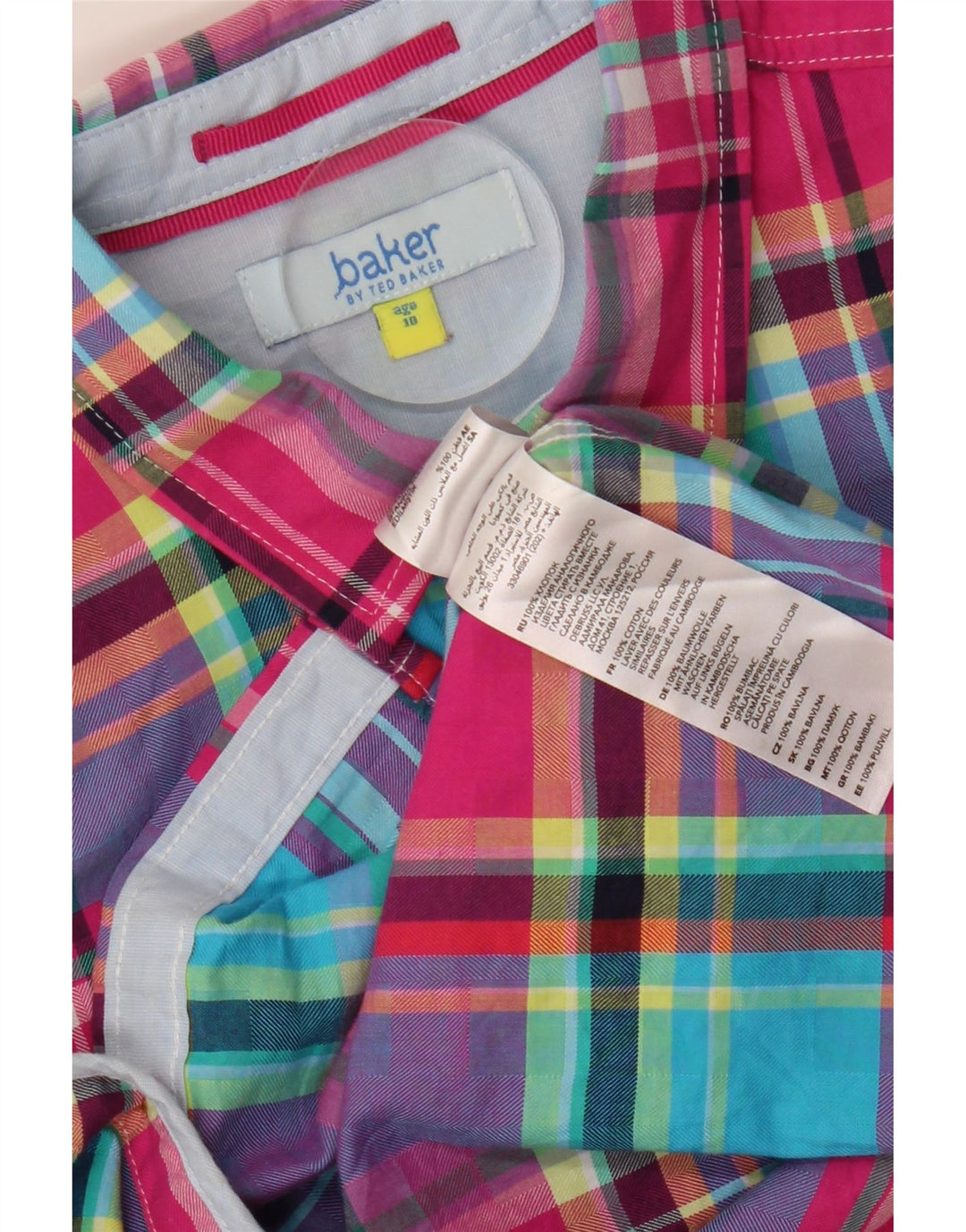 TED BAKER Drenge Flanellskjorte 9-10 år Flerfarvet ternet bomuld