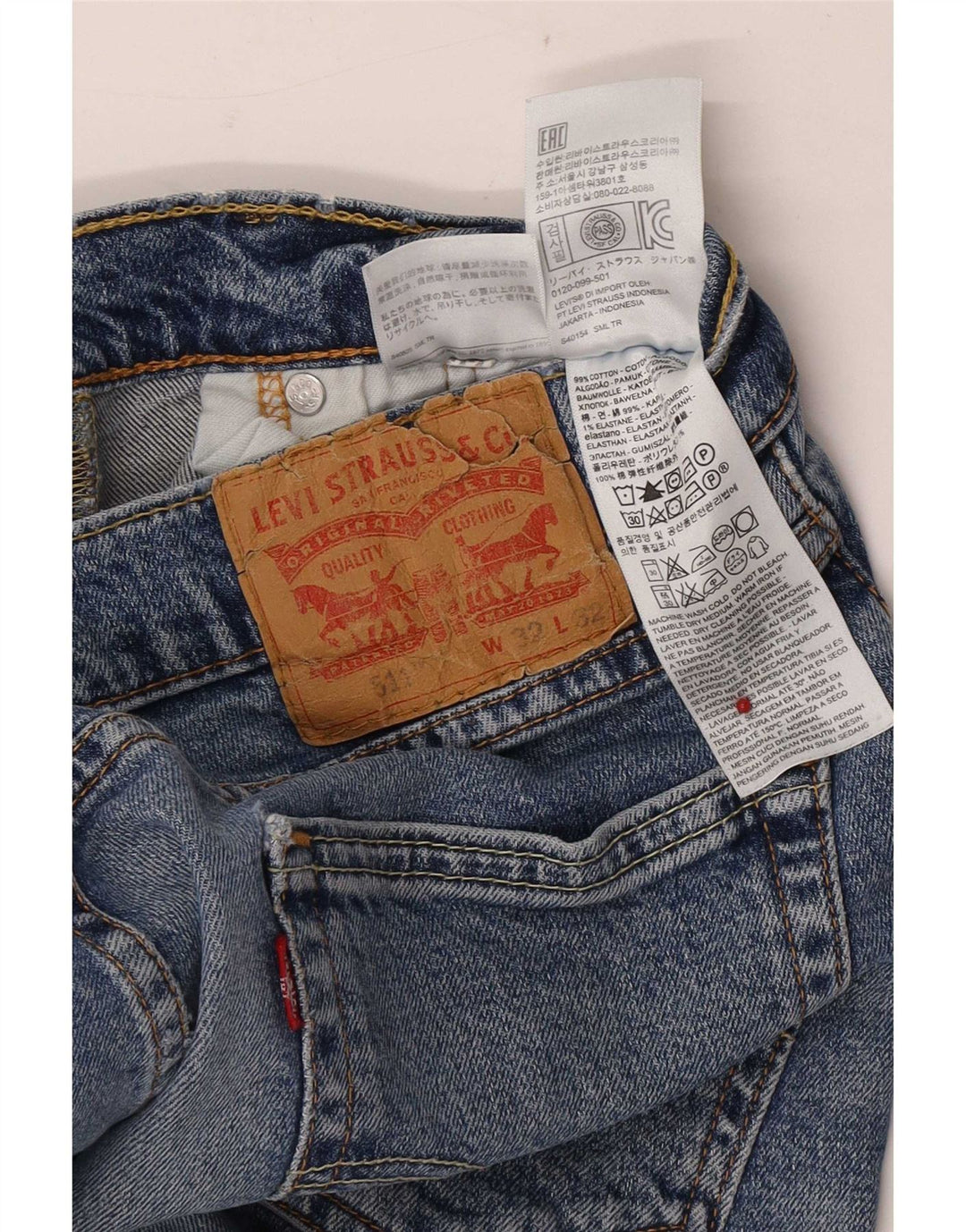 Levi's Herre 511 Slim Jeans W32 L32 Blå Bomuld