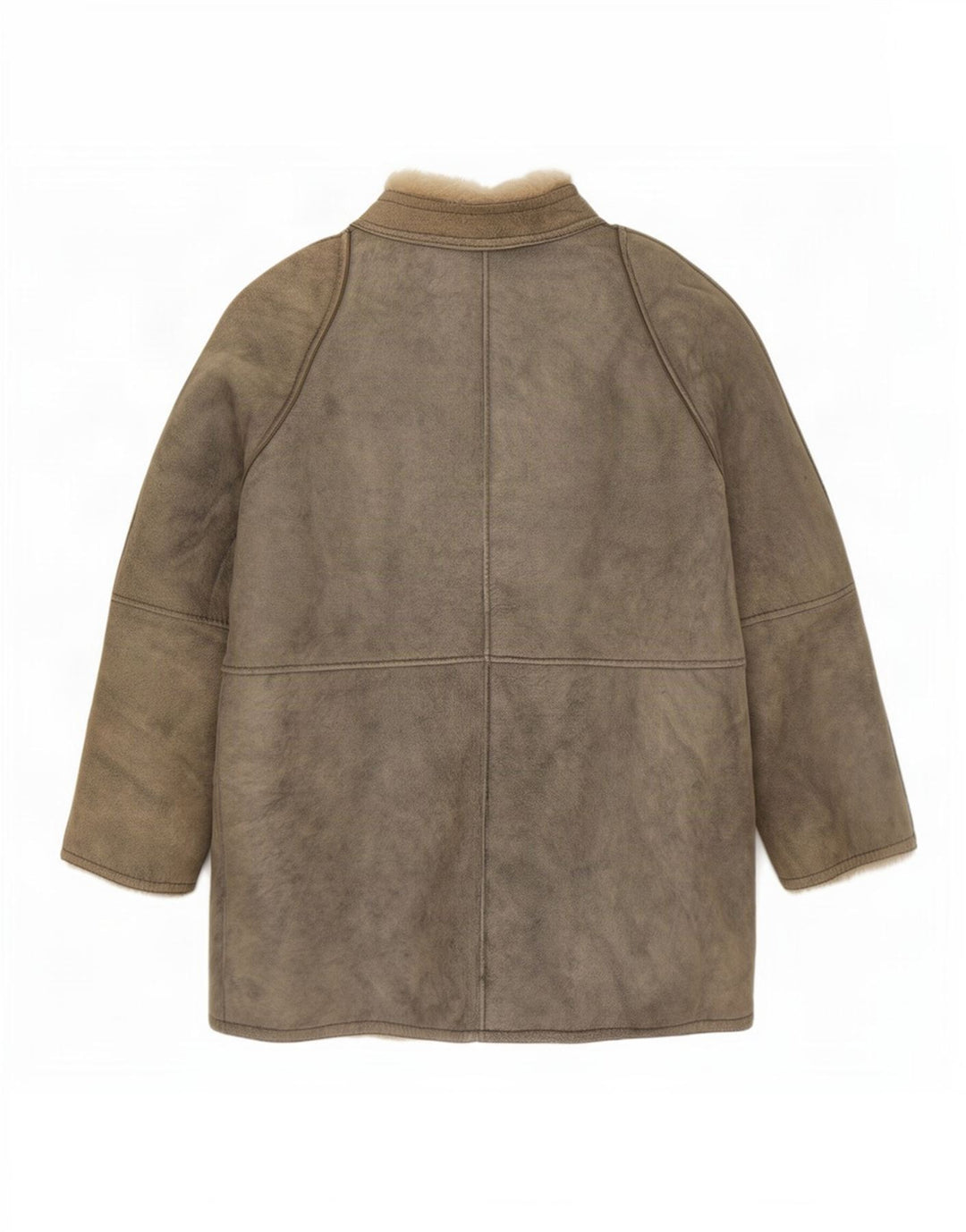 Vintage Dame Shearling Jacket IT 46 Large Grå