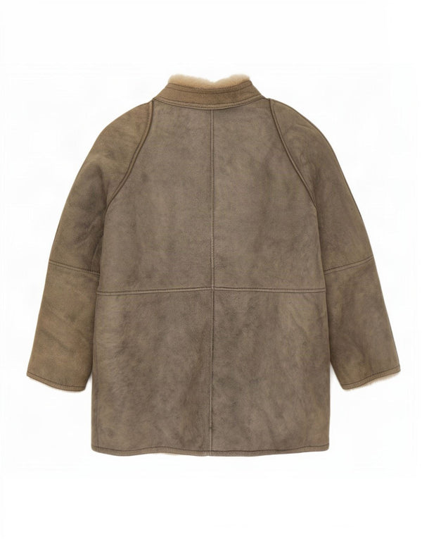Vintage Dame Shearling Jacket IT 46 Large Grå