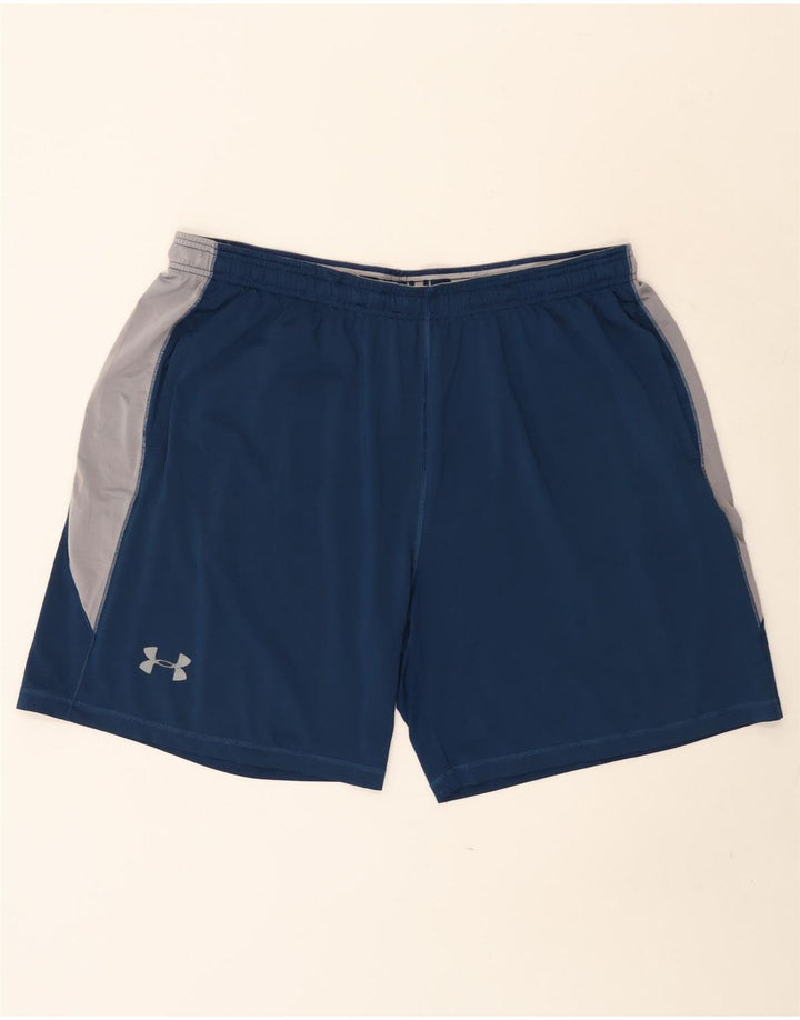 Under Armour Herre Sportshorts 2XL Navy Blue Colourblock Polyester