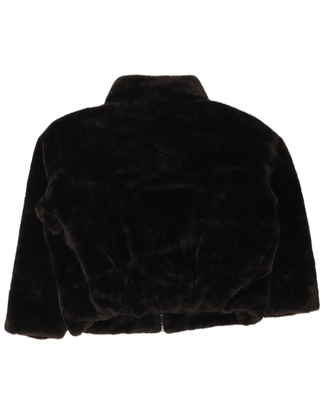 Zara Dame imiteret Pelsjakke UK 16 Stor Sort Polyester