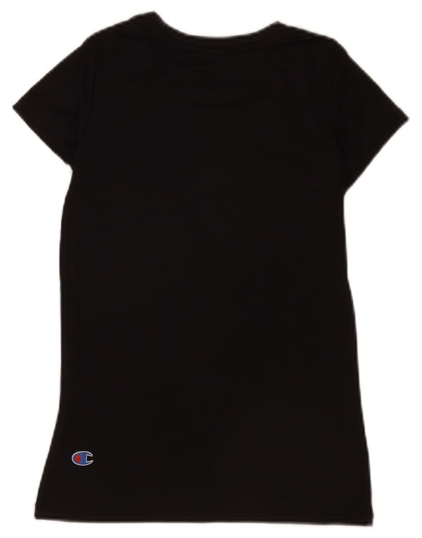 Champion Girls Graphic T-Shirt Top 11-12 Years Large Black Polyester