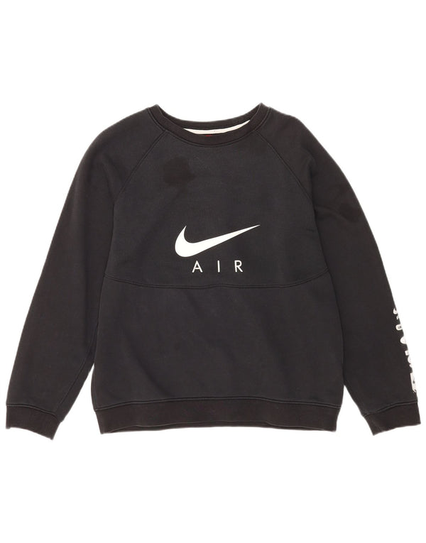 NIKE Grafisk Sweatshirt-trøje til drenge 13-14 år XL Sort bomuld