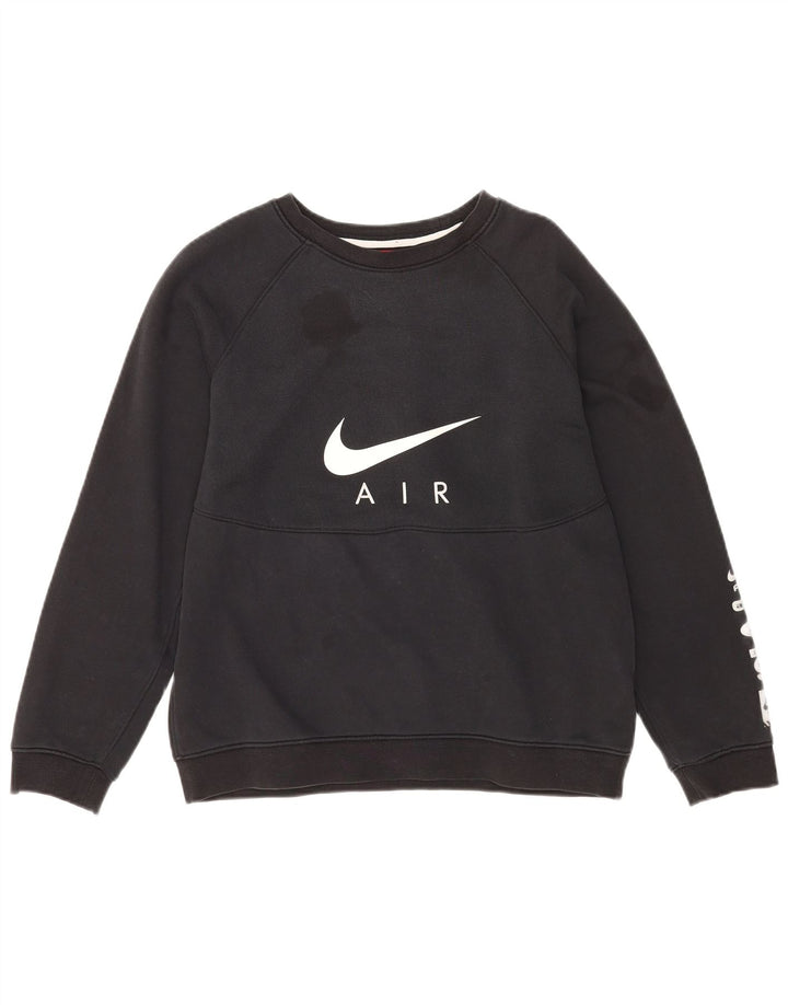 NIKE Grafisk Sweatshirt-trøje til drenge 13-14 år XL Sort bomuld