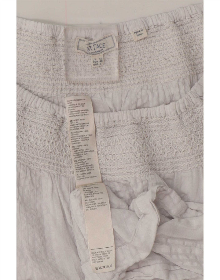 Fat Face Dame Oversized 3/4 ærmet bluse Top UK 12 Medium White Bomuld