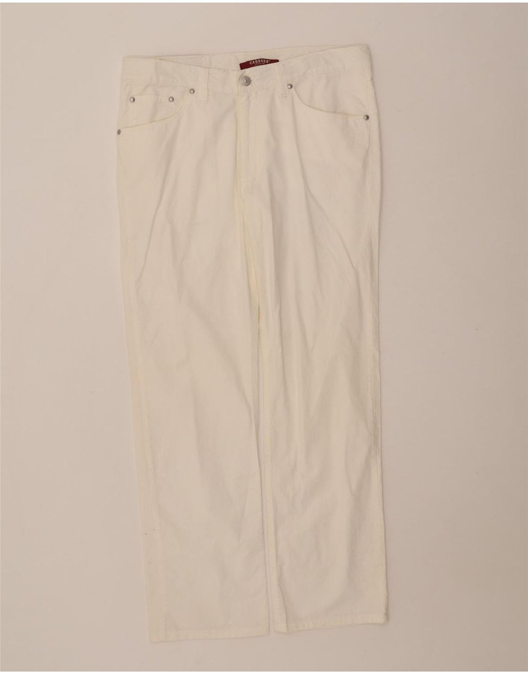 Carrera Mens 700 Regular Fit Casual Bukser Størrelse 33 Hvid Bomuld