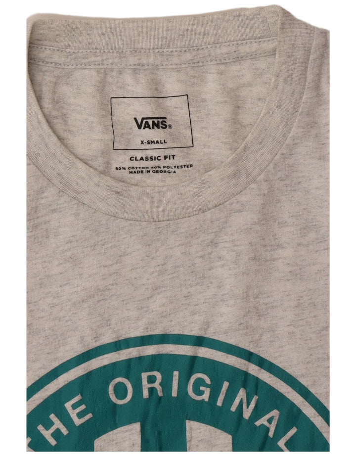 VANS Herre Classic Fit Grafisk T-Shirt Top XS Grå Flecked Bomuld