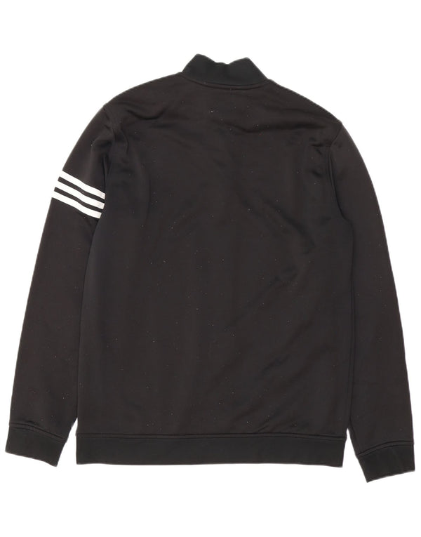 Adidas Herre Climalite Sweatshirt med lynlås, medium sort polyester