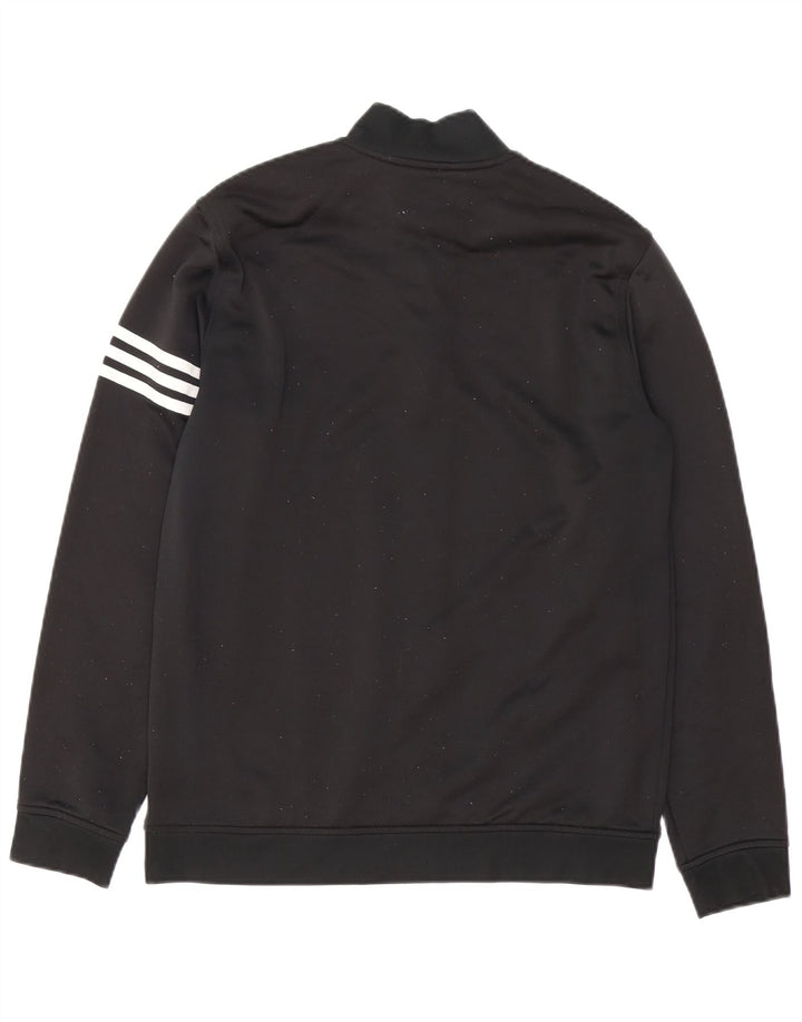 Adidas Herre Climalite Sweatshirt med lynlås, medium sort polyester