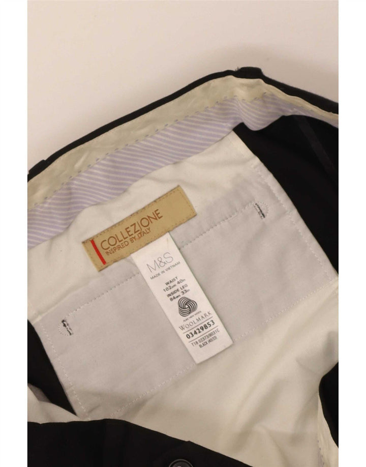 Marks & Spencer Kvinders Pegged Suit Bukser W40 L33 Sort Uld