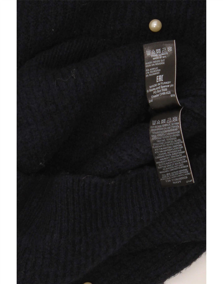 Marks & Spencer Dame Boat Neck Jumper Sweater UK 8 Small Navy Blue