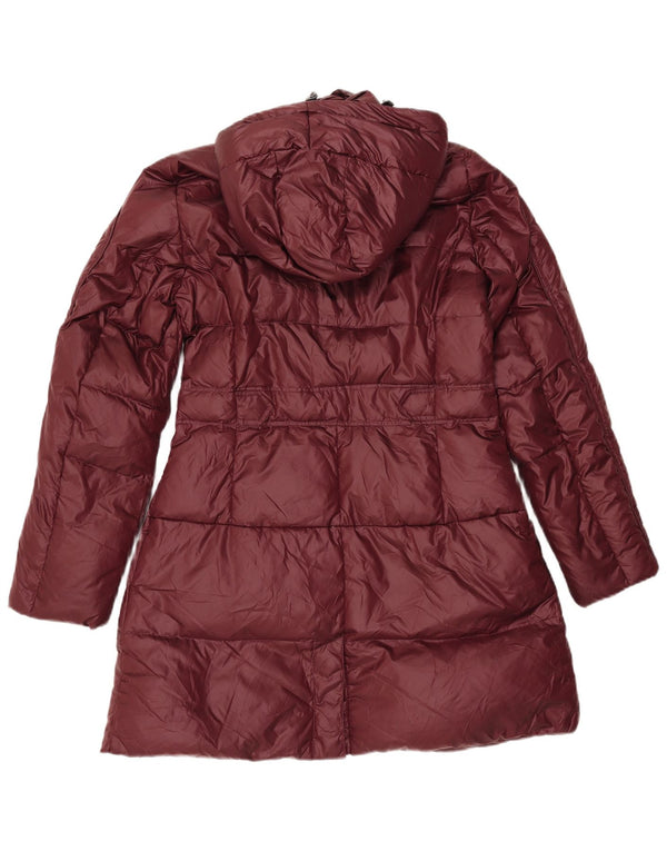 Hetrego Womens Hooded Padded Coat IT 46 Large Burgundy Polyester