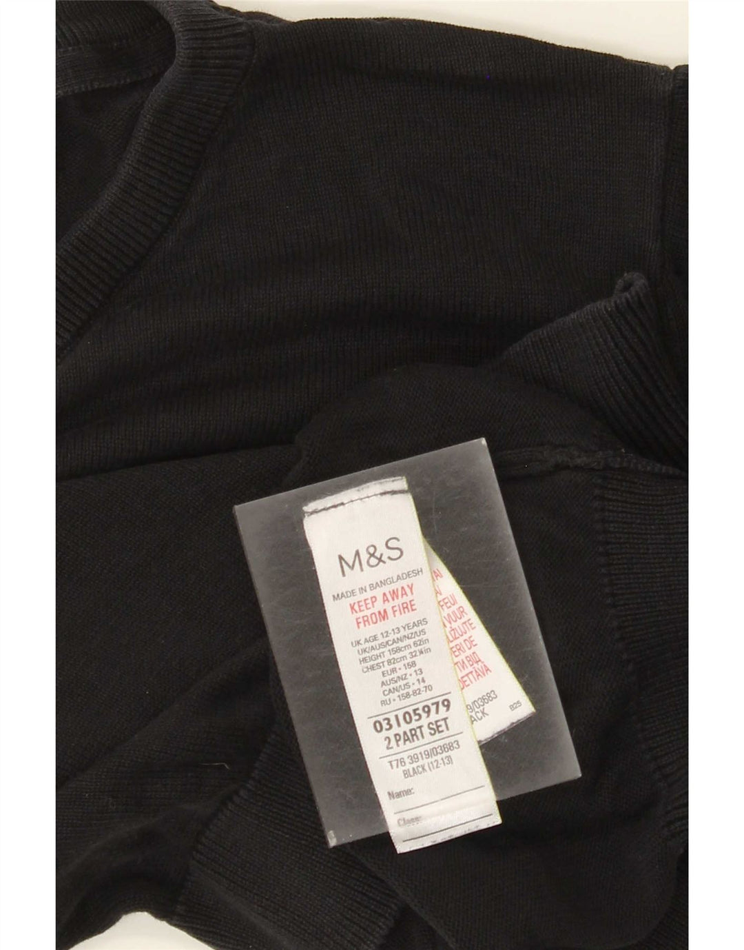 Marks & Spencer Boys Sweatshirt Jumper 12-13 år Sort bomuld