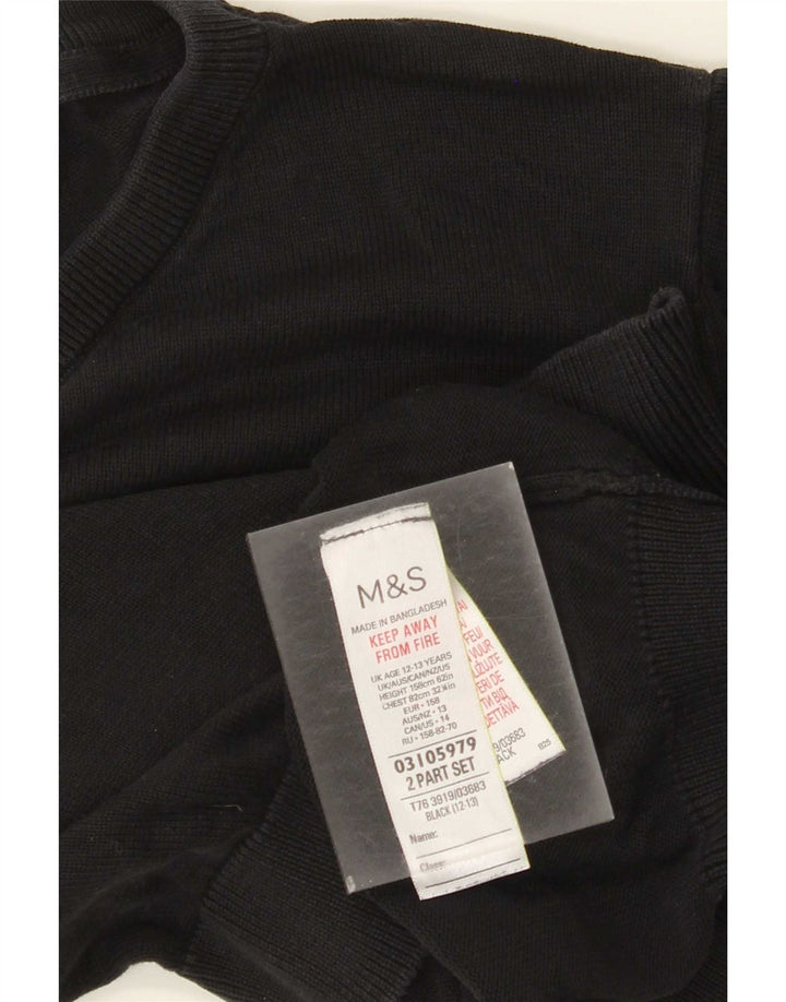 Marks & Spencer Boys Sweatshirt Jumper 12-13 år Sort bomuld